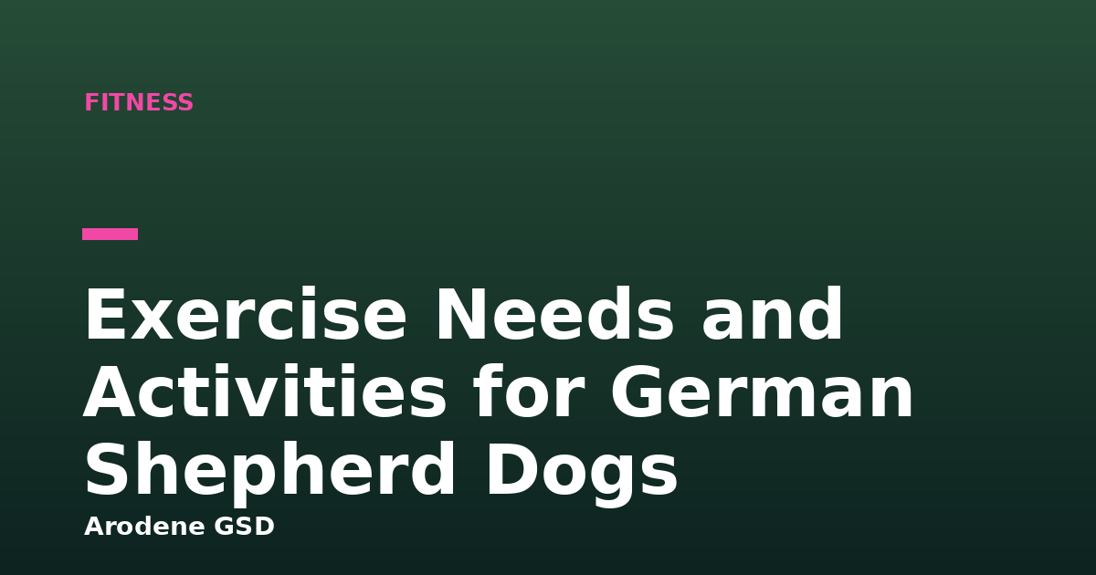 Exercise Needs and Activities for German Shepherd Dogs